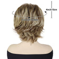 Women's Fashion Short Wigs Natural Synthetic Hair Mixed Blonde Pixie Cut Layered Wig with Bangs Heat Resistant Daily Party Use