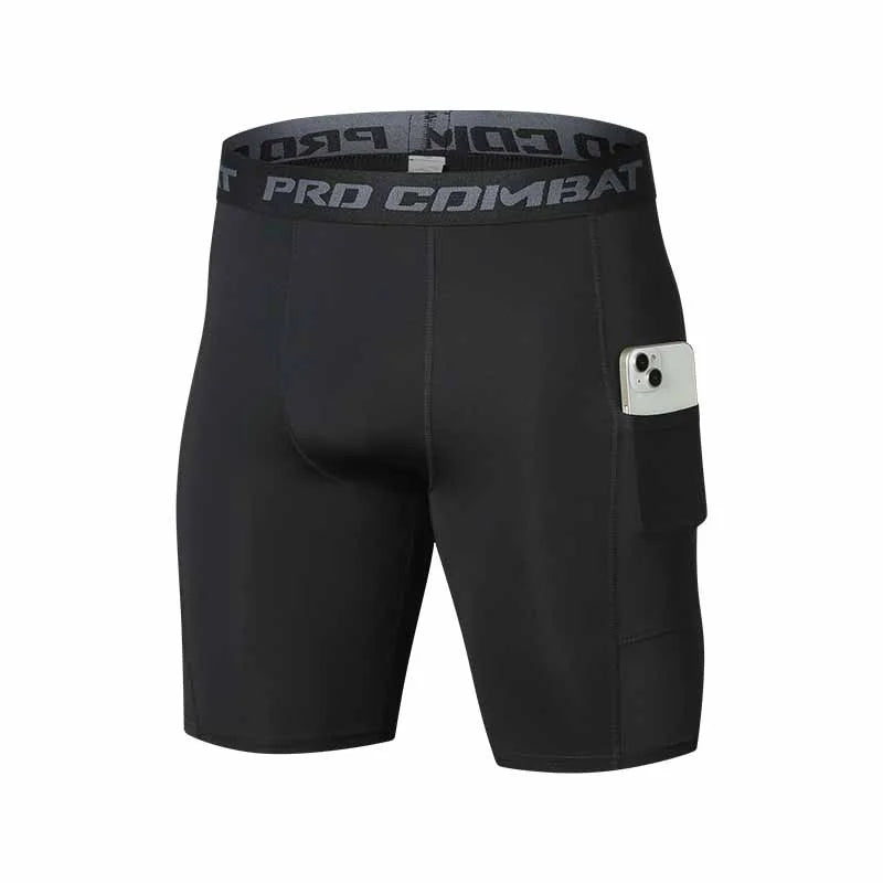 Men's Leggings Compression Pants Sports Leggings Basketball Quarter Shorts Quick Drying Running Training Stretch Fitness Pants