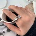 VENTFILLE 925 Sterling Silver Geometric Multilayer Round Bead Ring Female Fashion Punk Temperament Prevent - Visuel 5 | SAMAG