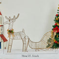 3 PCS Garden Lights String 2D Metal Iron Reindeer Outdoor Christmas Eve Decorations For Courtyard Holiday Indoor Home Decor