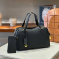 2026New Personality Grain First Layer Calf Leather with Shoulder Strap Large Capacity Boston One Shoulder Portable Crossbody Bag