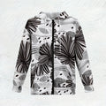 Casual Hooded Jacket for Spring Autumn Abstract Geometric Black and White Pattern Long Sleeve Pullover Sweatshirt Streetwear