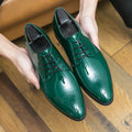 New Arrivals Green Oxfords for Men Pu  Round Toe Lace-up Solid Party  Mens Dress Shoes for Men with  Size 38-48