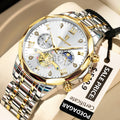 POEDAGAR Luxury Men Watch Top Original Waterproof Luminous Chronograph Man Wristwatch Stainless Steel Quartz Men's Watches Reloj