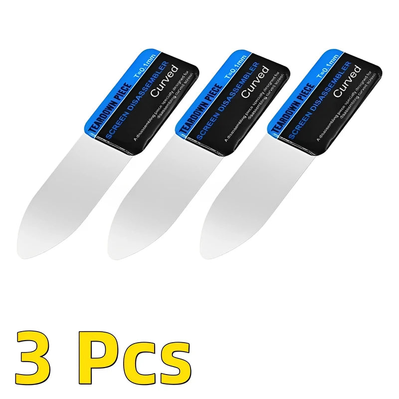Mobile Phone Curved 1-5Pcs LCD Screen Spudger Opening Pry Card Tools Ultra Thin Flexible Mobile Phone Disassemble Steel Metal