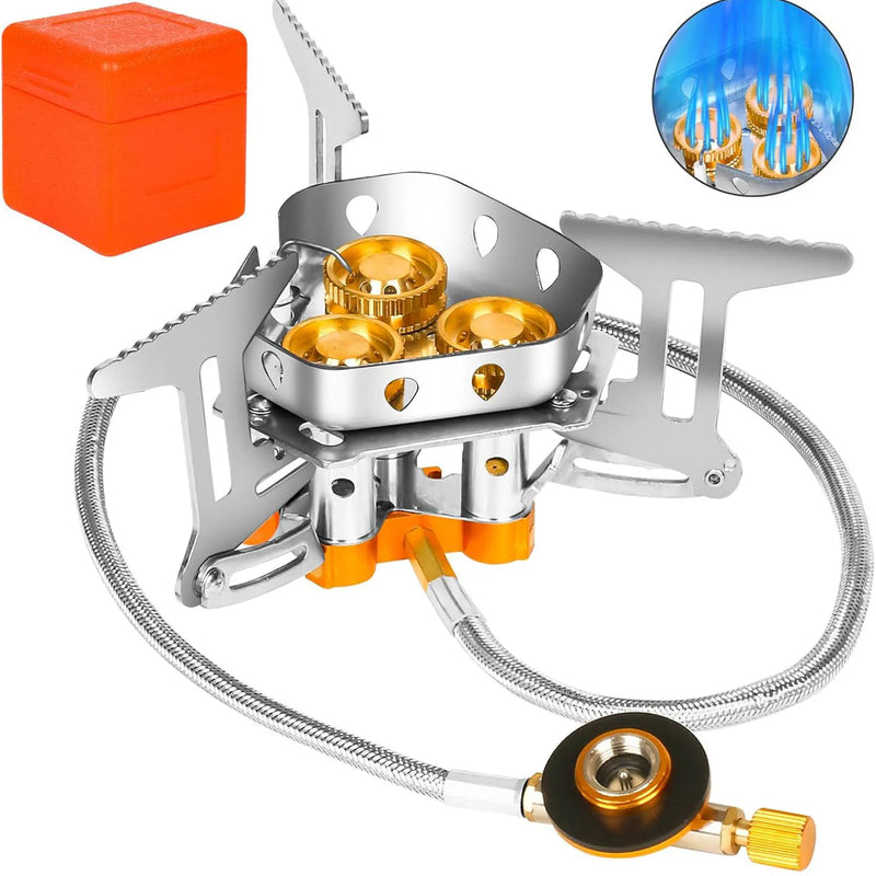 9900W Big Power Camping Gas Stove Portable Outdoor Windproof Stove Camping Picnic Survive Burner Foldable Hiking Gas Stove