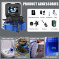 10.1inch IPS Sewer Pipe Inspection Camera with 512hz Locator Meter Counter DVR  7mm Cable Auto Self-Leveling  AHD 1080P Borescop
