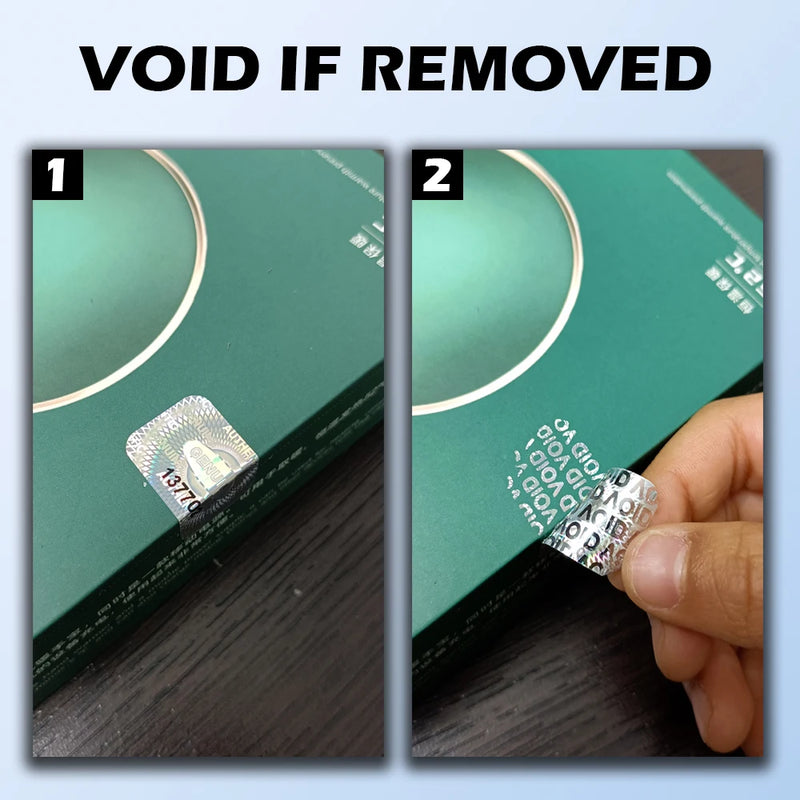 300/600/1200 pcs Security Seal Tamper Proof Stickers Holographic Warranty Void Laser Label with Serial Number Adhesive Labels