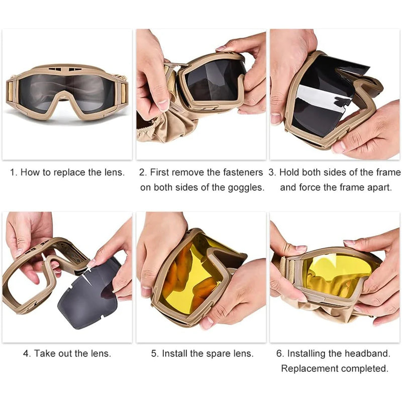 Outdoor Tactical Glasses Desert Locust Military Fan | SAMAG
