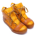 Retro Mixed Color Men Ankle Boots Handmade Genuine Leather High-top Men Sneakers Dark Black Street Style Fashion Men Flat Shoes