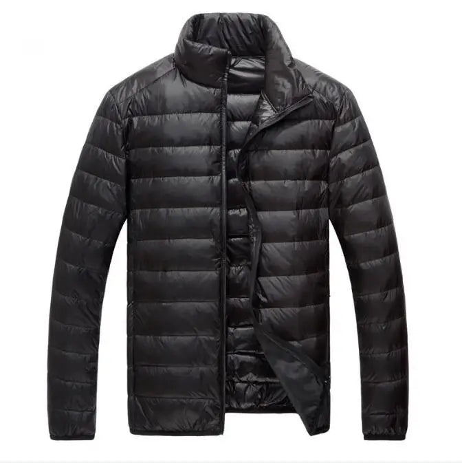 2026 Men Black Hooded Coat, Blue Zipper Control Winter Down Jacket, Green Lightweight Design Parkas Jaqueta, Asian Size M-5XL