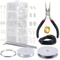 900pcs 1set Jewelry Making Starter Kit Findings DIY Beads Plier Tools Set  Repair Tool Set Suitable For Adults And Beginners