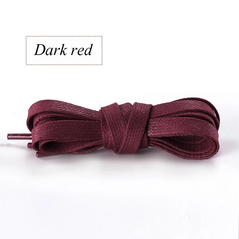 Autumn Winter Waxed Cotton Shoelaces 0.8CM Width Flat Waterproof Laces Unisex Boots Casual Sneakers Shoelace Leather Laces Shoes