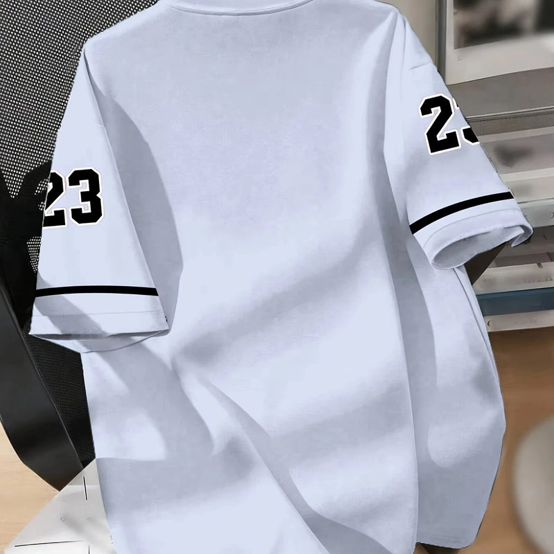 Men's Los Angeles 23 Basketball Jersey V-Neck Short-Sleeved Casual And Sports T-Shirt With Digital Print