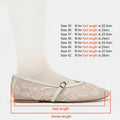 Embroidered Pearl Mesh Women Mary Jane Shoes Casual Summer Breathable Footwear Round Toe Belt Buckle Ballet Style Flats for Lady