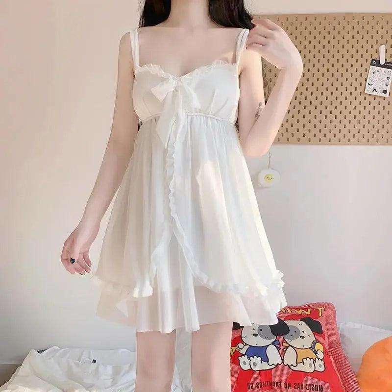 Elegant Sweet Simple Solid White Women Robe Gown Sets | SAMAG