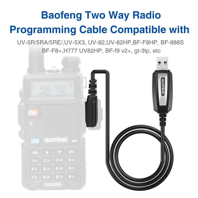 Baofeng 2 Pins Plug USB Programming Cable for Baofeng UV-5R  UV-21 13 BF-888S Quansheng K5 K6 Walkie Talkie FTDI Upgrade Cable