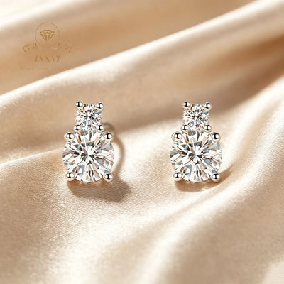 0.5ct D Color Moissanite S925 Silver Four Claw Minimalist Stud Earrings GBA Certified Women's Jewelry Girl Gift Non | SAMAG