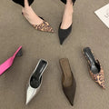Pointed Toe Women Mules Slipper Fashion Candy Color Ladies Elegant Dress Sandal Square Low Heel Slip on Slides Shoes