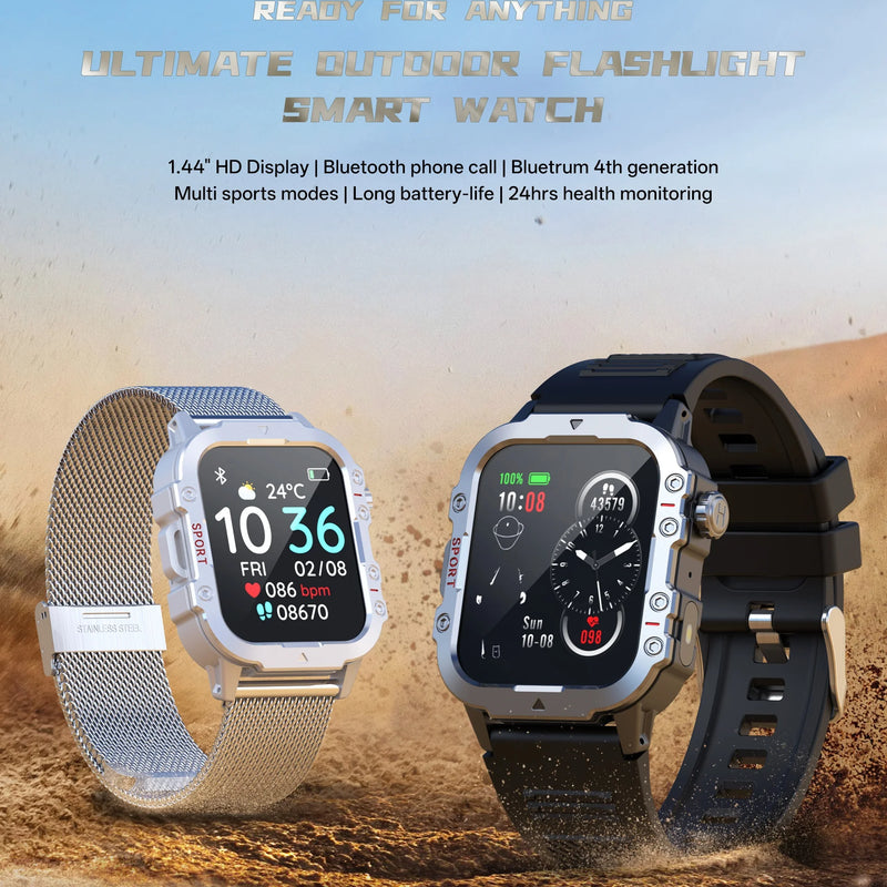 2025 New for Xiaomi Military Smart Watch Men IP67 3ATM Outdoor Sports Fitness Tracker Health Monitor 1.44Inch BT Call Smartwatch