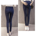Maternity Pregnancy Skinny Trousers Jeans Pants Elastic Pregnant Women's Feet Stomach Lift  Stretch Denim