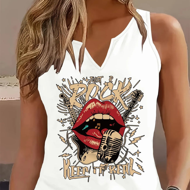 Hip Hop Rock Punk Sleeveless Tank Top T-shirt V Neck Streetwear Vest T Shirts Women Tee Shirt V-Neck Gothic Tops