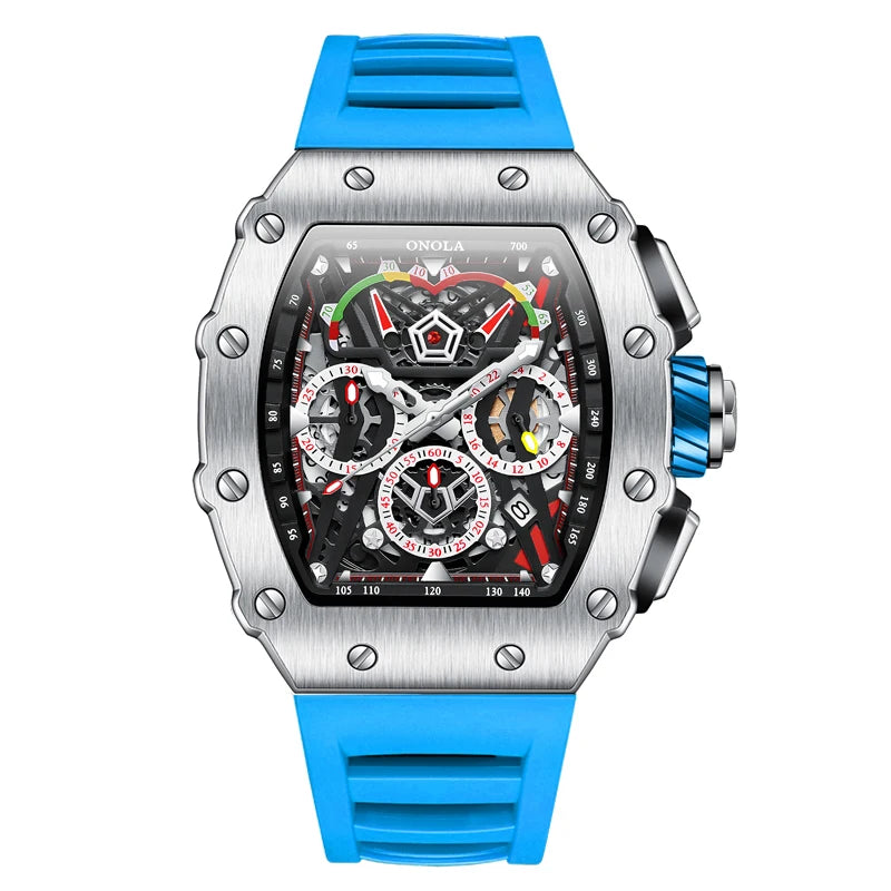 Sports Men's Watch ONOLA Luxury Fashion Fully Automatic Mechanical Watches men Unique Design Waterproof Tape Watch Wristwatch