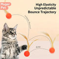 Elastic Bouncy Badminton Cat Toy Luminous Night Glow Pet Interactive Ball Self Play Boredom Relief Chew Resistant Training Game
