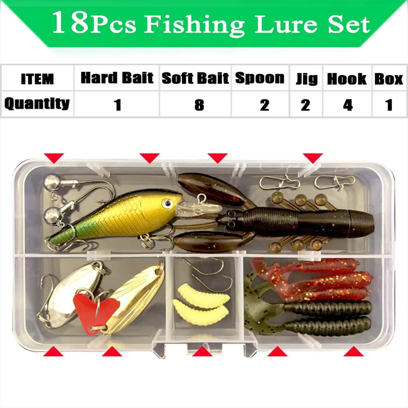 Fishing Lure Kit Soft and Hard Bait Set Gear Layer Minnow | SAMAG