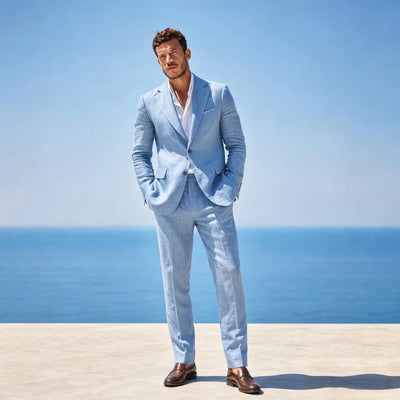 Linen Men Suits for Summer Beach Wedding Separates Jacket | SAMAG