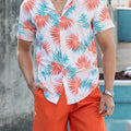 Men's Shirt Shorts Set Two Piece 3D Leaf Print Sleeve | SAMAG