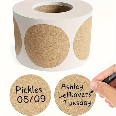/ 1 Roll, Kraft Round Self-Adhesive Label Paper Items | SAMAG