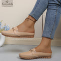 Goreyodoly women mule flats quilted slip on shoes chain detail wide fit lightweight soft sole casual comfort loafers