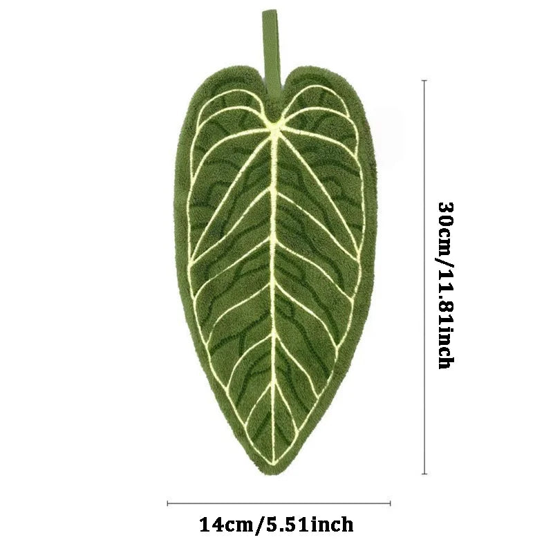 Towels Ultra-Absorbent Quick-Dry Bathroom & Kitchen Towel - Tropical Leaf Design Hand/Thumb Towel with Hanging Loop