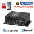 AK380/370/350 800W 12V HiFi Power Amplifier Home Karaoke Car Audio Power Amplifier Stereo BASS Speaker Class D Home Sound Amp