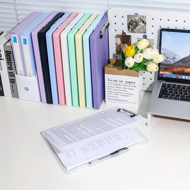 1pc A4 Writing Board File Box, 2-in-1 A4 Document and Photo Multifunctional Storage Box, Portable Organization Tool for Office
