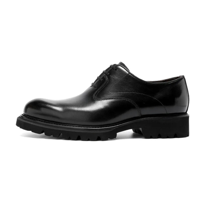 New Handmade Mens Formal Business Leather Shoes Genuine Calfskin Pointed Toe Lace Up Oxford Groom Shoes
