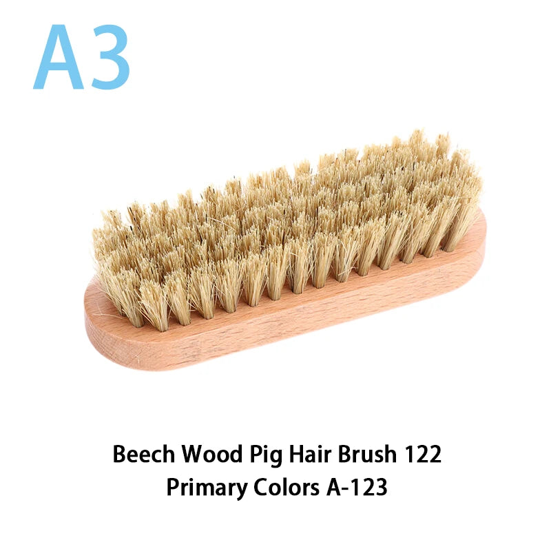 [E] 1PC Handle Dashboard Details Polishing And Cleaning Brush Horse Hair Wood Brush Leather Shoe Care And Cleaning Shoe Brush