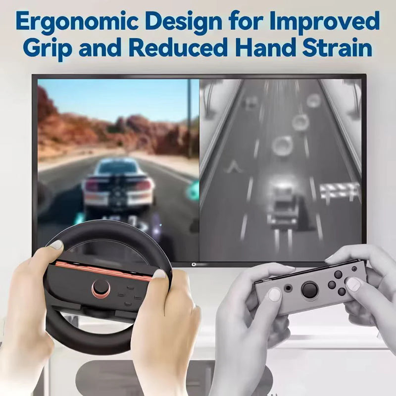 2PCS Game Steering Wheel Controller Handle Holder For Nintendo N-Switch Portable Game Console Controller Gamepad Accessories