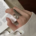 BF CLUB 925 Sterling Rings for Women Simple Geometric Handmade Big Irregular Retro Allergy For Birthday - Visuel 3 | SAMAG