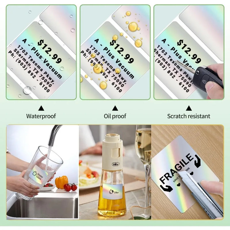 Phomemo Reflective Colour Thermal Label Sticker 40x30mm 230Pcs Each Roll Use For M108/M110/M120/M200/M220/M221/241BT/D520