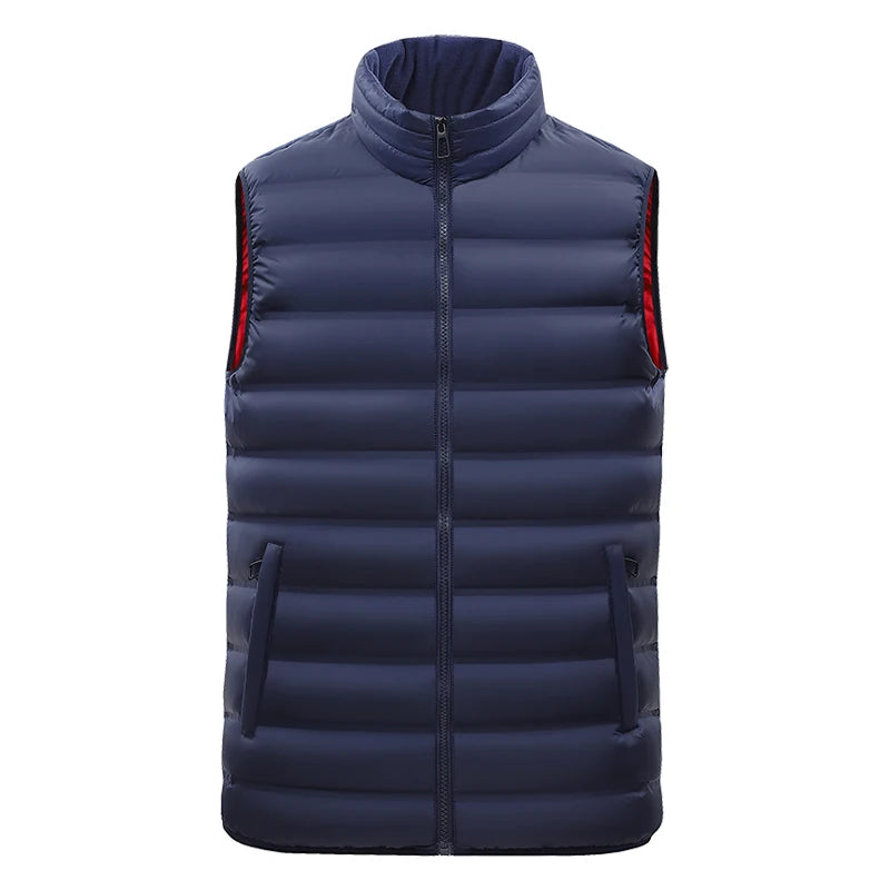 Men Autumn Casual Sleeveless Vests Jacket Mens Winter Warm Thicken Waistcoat  Men Fashion Waterproof Outwear Vest Jackets Male