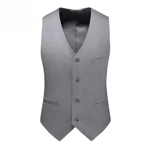 Vest Mens Fashion Casual High Quality Solid Color Slim Large Size Business Office Waistcoat Men Groom Wedding Dress Suit Vests