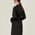 BirdTree, 100%Real Silk Simple Night-robe, Women V Neck Long Sleeve, Elegant Sexy Pajamas Robe, 2024 Summer Autumn New P469123QM