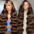 Body Wave Wig 46 Inches #4 Chocolate Brown Remy Hair 13x4 13x6 HD Transparent Lace Frontal Wigs Pre Plucked Human Hair For Women