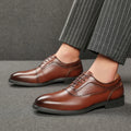 Trendy New Men's Casual Black Brown Lace Up Oxfords Shoes Gentleman Business Flats Dress Homecoming Footwear Zapatos Hombre