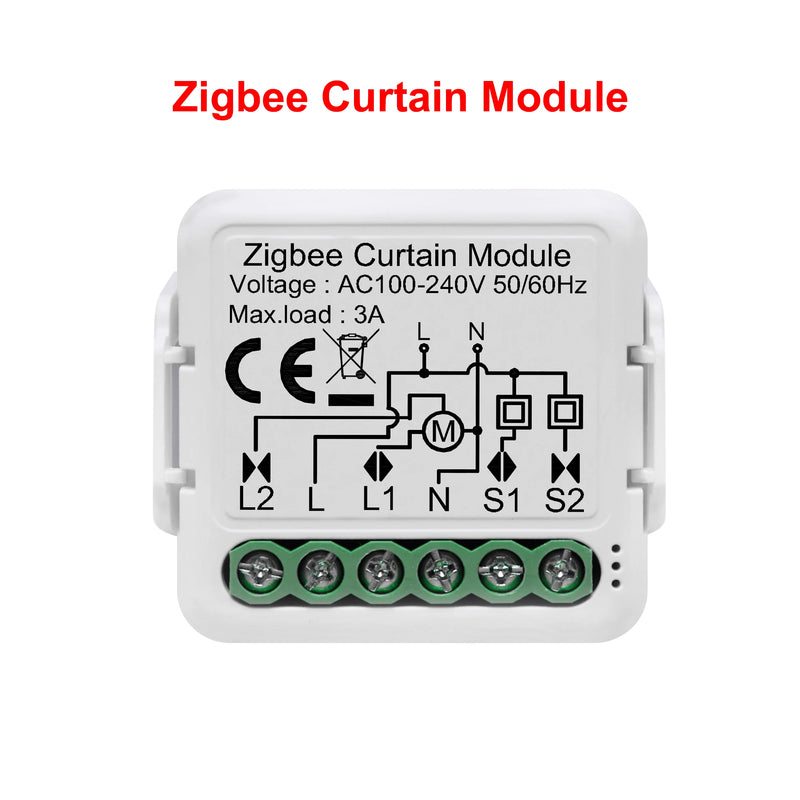 GIRIER Tuya ZigBee 3.0 Smart Curtain Switch Module for Roller Blinds Shutter Electric Motor 1/2 Gang Work with Alexa Google Home
