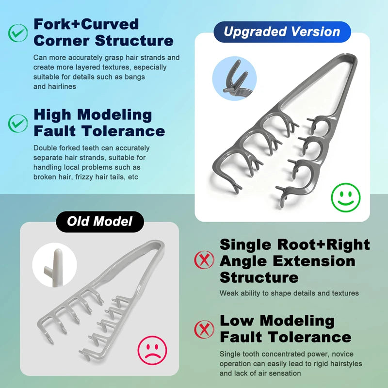 Dual Texture Styling Comb Volumizing Wide-Tooth Curling Tools Hair Roots Fluffy Clip Men and Women Care Styling Accessories