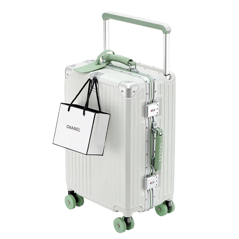 KLQDZMS 20"24"26"28 Inch High Quality Luggage Bag Multifunctional Boarding Box Large Capacity Aluminum Frame Trolley Suitcase