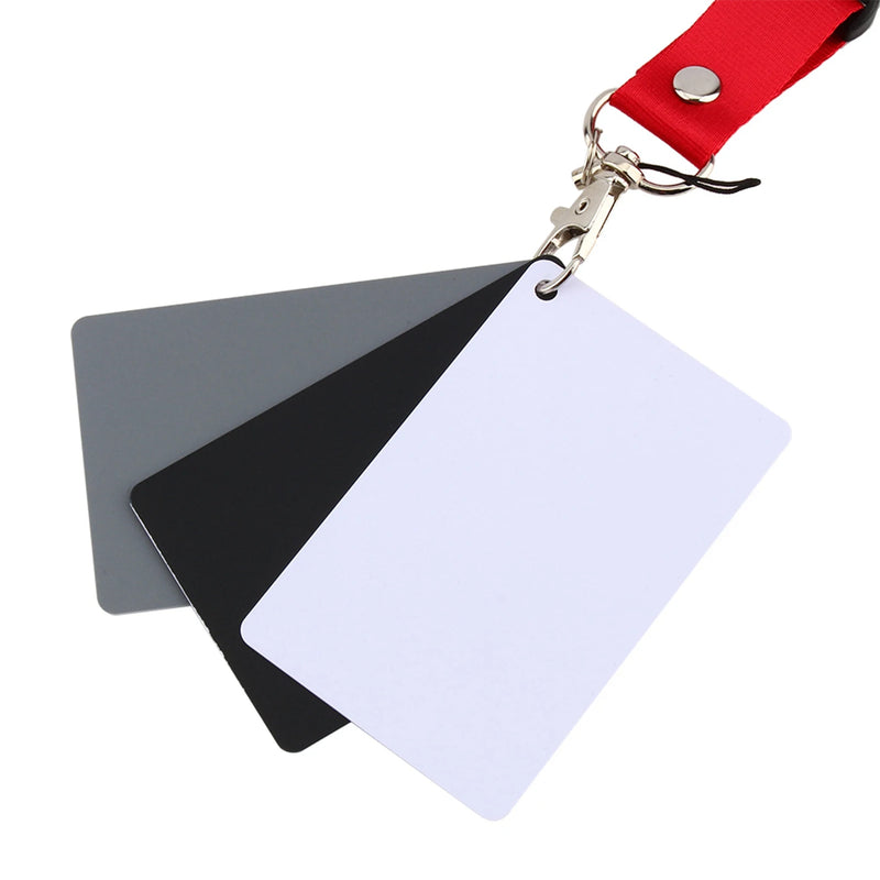 White Balance Card Set 3 in 1 18% Digital Photography Exposure Color Balance Card Set Gray/White/Black